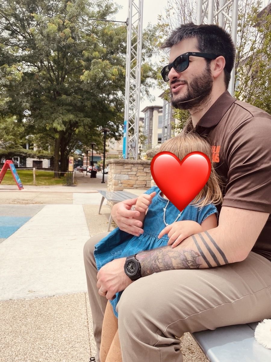 Gian Trotta with his daughter